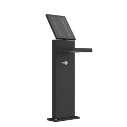 Lucande LED-solcellelampe Silvan, 60 cm, sensor, antracit