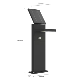 Lucande LED-solcellelampe Silvan, 60 cm, sensor, antracit