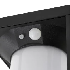Lucande LED-solcellelampe Tilena, sort, aluminium, sensor
