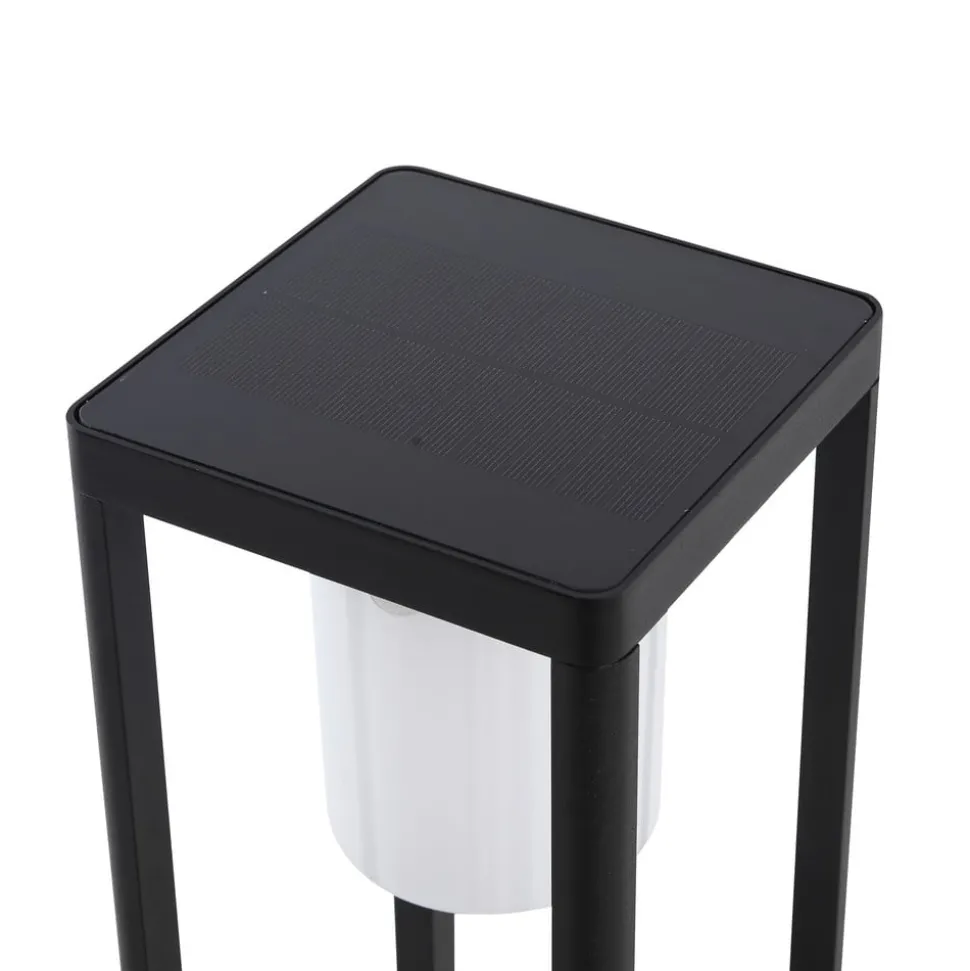 Lucande LED solcelle stibelysning Nilea, 50 cm, sort, sensor