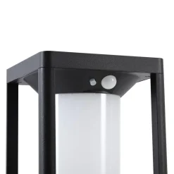 Lucande LED solcelle stibelysning Nilea, 50 cm, sort, sensor