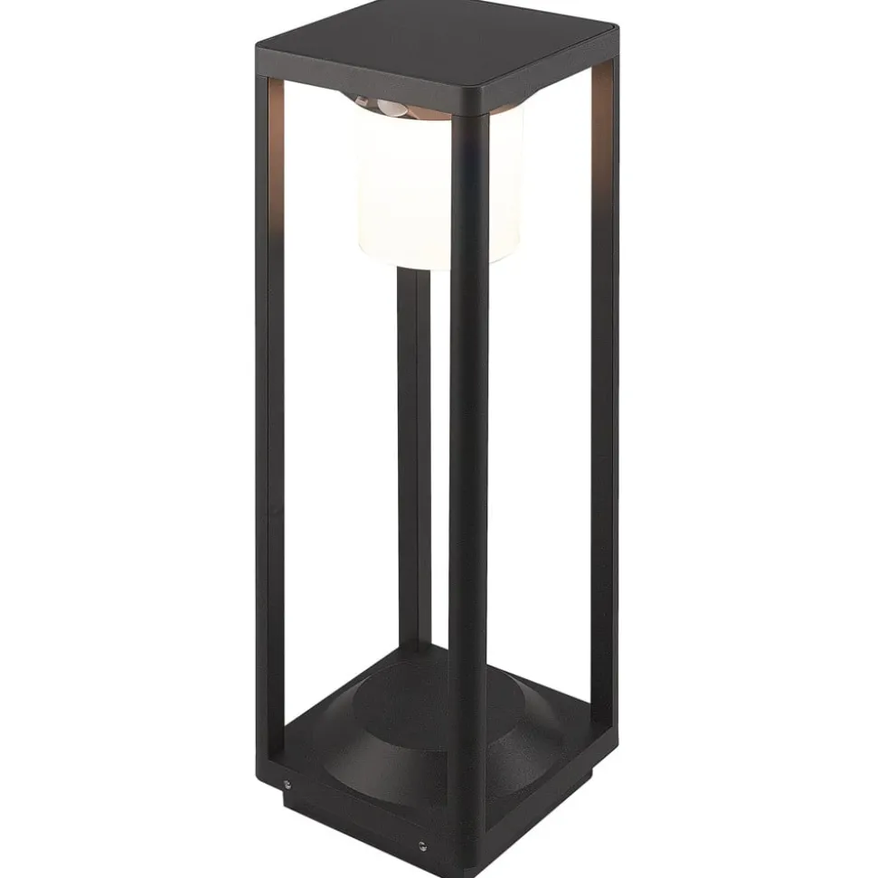 Lucande LED solcelle stibelysning Nilea, 50 cm, sort, sensor