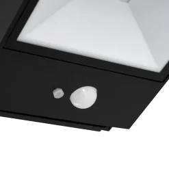 Lucande LED solcelle udendørs væglampe Dava, højde 5 cm, sensor