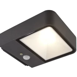 Lucande LED solcelle udendørs væglampe Dava, højde 5 cm, sensor