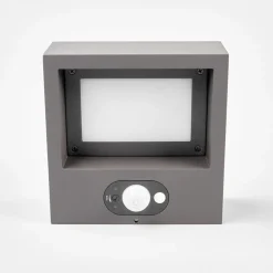Lucande LED solcelle-væglampe Mahra, antracit, metal, sensor
