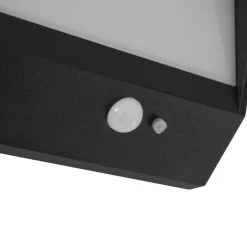 Lucande LED-solcellevægslampe Dava, 14 cm høj, aluminium, sensor