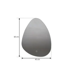 Lucande LED-spejl Celestiel, dråbeformet, CCT, 60 cm