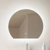 Lucande LED-spejl Celestiel, halvcirkelformet, CCT, Ø 50 cm