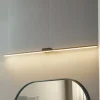 Lucande LED-spejllampe Kivana, sort, metal, 90 cm, IP44