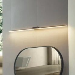 Lucande LED-spejllampe Kivana, sort, metal, 120 cm IP44