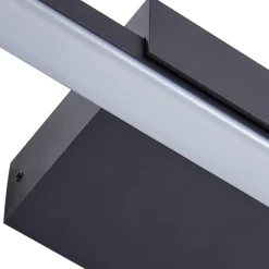 Lucande LED-spejllampe Kivana, sort, metal, 90 cm, IP44