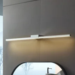 Lucande LED-spejllampe Kivana, krom, metal, 120 cm, IP44