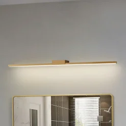Lucande LED-spejllampe Kivana, kobber, metal, 90 cm, IP44