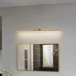 Lucande LED-spejllampe Kivana, kobber, metal, 90 cm, IP44