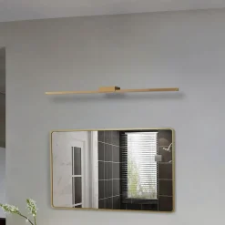 Lucande LED-spejllampe Kivana, kobber, metal, 90 cm, IP44