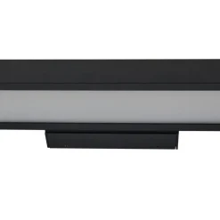 Lucande LED-spejllampe Zafira, sort, aluminium, 90 cm, IP44
