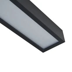 Lucande LED-spejllampe Zafira, sort, aluminium, 90 cm, IP44