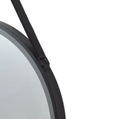 Lucande LED-spejl Lelin, Ø 60 cm, sort, aluminium, CCT