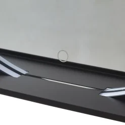 Lucande LED-spejl Miren, sort, aluminium, CCT, hylde