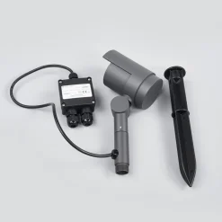 Lucande LED-spot med jordspyd Beatrix, antracit, aluminium, 45,7 cm