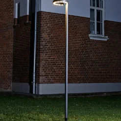 Lucande LED-udendørslampe Jannis, antracit, metal, 200 cm
