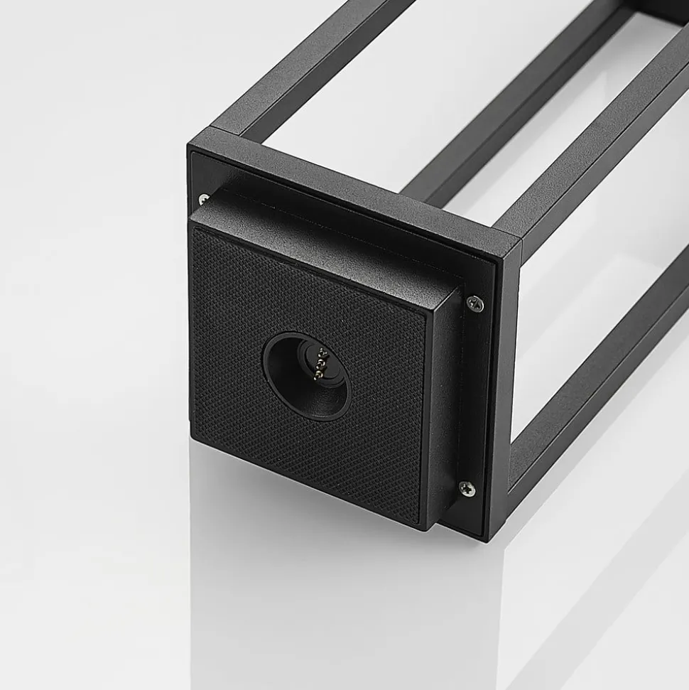 Lucande LED-udendørslampe Mirina, sort, genopladeligt batteri, touch-dæmper