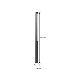 Lucande LED-udendørslampe Pirron, 230 cm, antracit, IP65