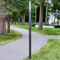 Lucande LED-udendørslampe Sidny, 220 cm, antracit, IP54