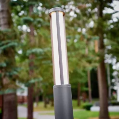Lucande LED-udendørslampe Sidny, 220 cm, antracit, IP54