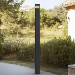 Lucande LED-udendørslampe Tavion, 230 cm, antracit, IP65
