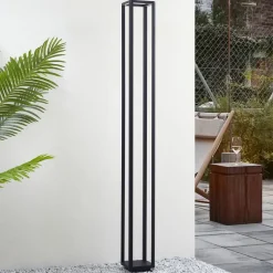 Lucande LED-udendørslampe Thorvid, højde 180 cm, sort