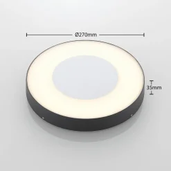 Lucande LED udendørs loftlampe Sora, rund, sensor, IP54