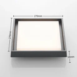 Lucande LED udendørs loftlampe Birta, mørkegrå, 27 cm, IP54
