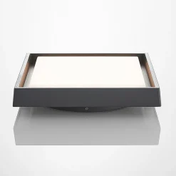 Lucande LED udendørs loftlampe Birta, mørkegrå, 27 cm, IP54