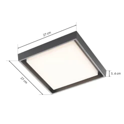 Lucande LED udendørs loftlampe Birta, mørkegrå, 27 cm, IP54