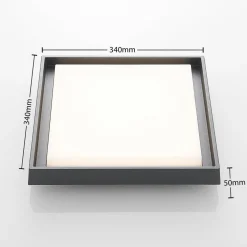 Lucande LED udendørs loftlampe Birta, mørkegrå, IP54, 34 cm