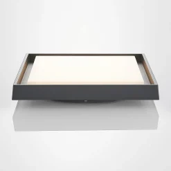 Lucande LED udendørs loftlampe Birta, mørkegrå, IP54, 34 cm