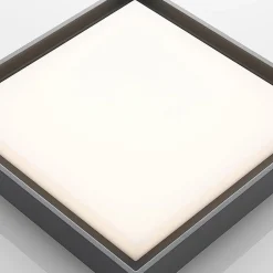 Lucande LED udendørs loftlampe Birta, mørkegrå, IP54, 34 cm
