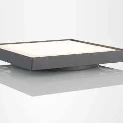 Lucande LED udendørs loftlampe Birta, mørkegrå, IP54, 34 cm