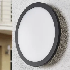 Lucande LED udendørs loftlampe Malena, bevægelsessensor, IP65