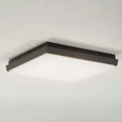 Lucande LED udendørs loftlampe Amra, 30 cm, kantet, antracit