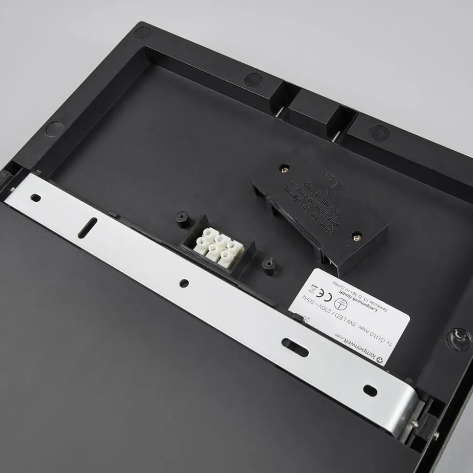 Lucande LED udendørs loftlampe Amra, 30 cm, kantet, antracit