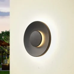 Lucande LED udendørs væglampe Kayana, sort, aluminium, 24 cm