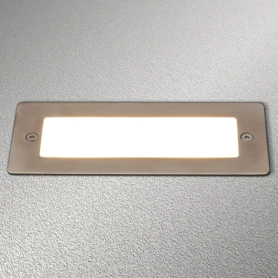 Lucande LED-vægindbygningslampe Holly, 17 cm, stål