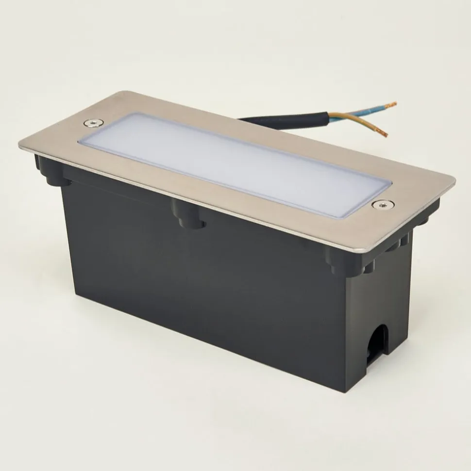 Lucande LED-vægindbygningslampe Holly, 17 cm, stål