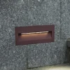 Lucande LED-vægindbygningslampe Loya, 23 x 8 cm, rust, IP54