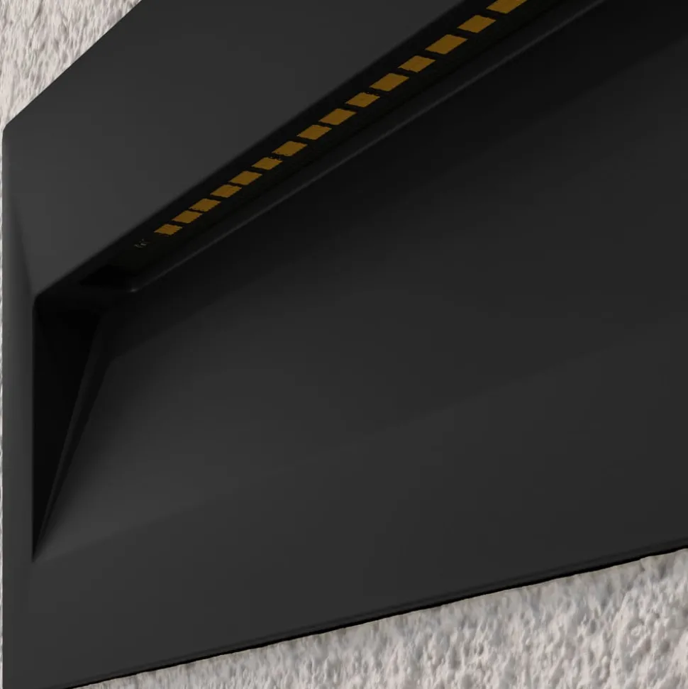 Lucande LED-vægindbygningslampe Loya, 23 x 8 cm, grå, IP54