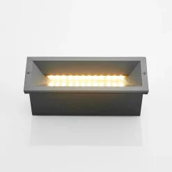 Lucande LED-vægindbygningslampe Jaano, antracit, aluminium, IP65