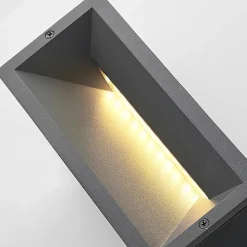 Lucande LED-vægindbygningslampe Jaano, antracit, aluminium, IP65