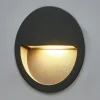 Lucande LED-vægindbygningslampe Loya, Ø 11,5 cm, grå, IP54